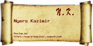 Nyers Kazimir névjegykártya